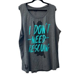 Disney Parks Star Wars Sleeveless Princess Leia "I Don't Need Rescuing" Size 2X